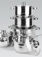 MR-2020-10 Набір каструль 4+ковш срібло 10предм.(1,5л;1,5л;2л;3л;5л)Maestro