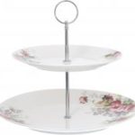 7428 Підставка під солодке 2-хярусна склокераміка