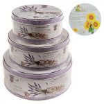 82482 Набір ємкостей для зберігання метал. з декором 3шт STENSON