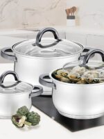 MR-3522-6M-Black Набір каструль 6пр. Maestro( 1,8л; 2,5л; 3,5л)