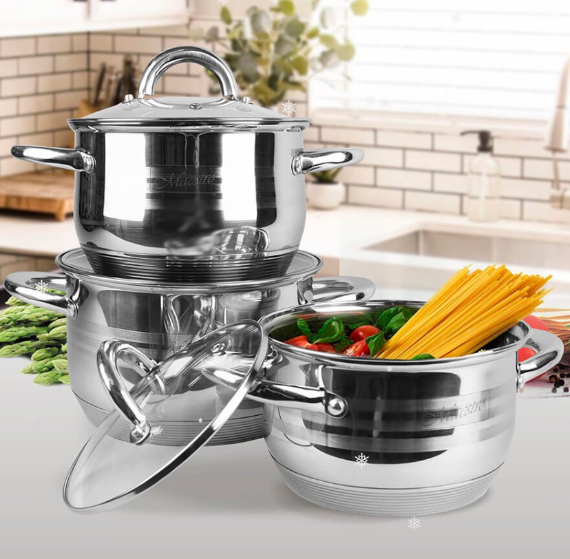 Знімок екрана 2025-12-29 092237 MR-3513-6М Набір посуду 6 предм. (2,1л;2,9л;3,9л) Maestro - Зображення 1