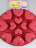 MR-1056 Форма для випічки кексів силікон серце (на планшеті) Maestro