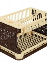Сушка для посуду 2-х ярусна бежево-коричнева Ажур 43*29*27,5см 12шт/уп Еф-Пласт
