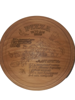 Доска кругла дерево "Піцца" з декором 30см