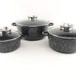 1490 А+ Набір каструль 6 предм. круглі мрамор (20,24,28см)