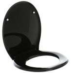 625-9 Сидіння для унітазу Ракушка металеве кріп.ЕФ-Пласт чорне