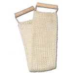 Мочалка дрібна в'язка з дерев. ручкою