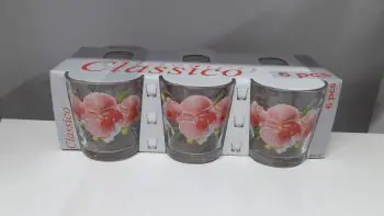 Стакан скло низький 6в1 квіти "Класико"