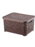 324 Кошик з кришкою 28л коричневий АЖУР