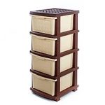 Комод 4-ярусний "Компакт Плюс" бєж-кор 34x40x86см R plastic #