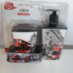 392 Набір у ванну 3 предм. (дозатор для мила, мильниця, підставка для зуб.щітки) Ажур