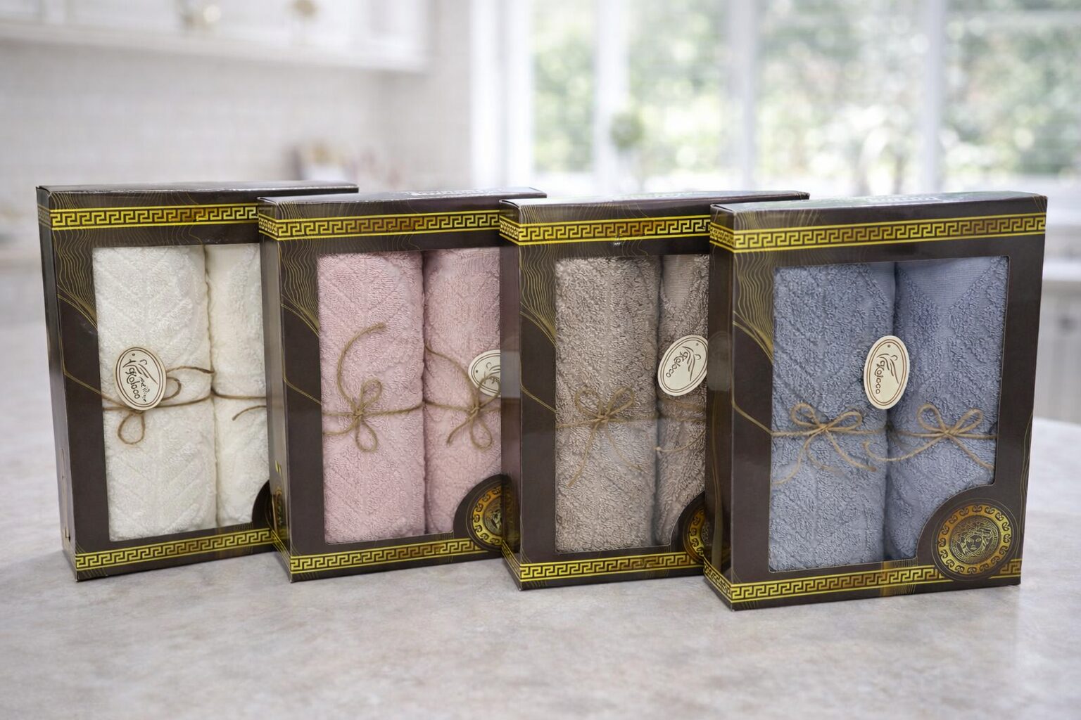 руш 5 №1 Набір подарункових рушників 2 в 1 (обличчя50*100+баня70*140) - Зображення 1