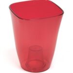 378 Горщик Флора 19 рожевий прозорий