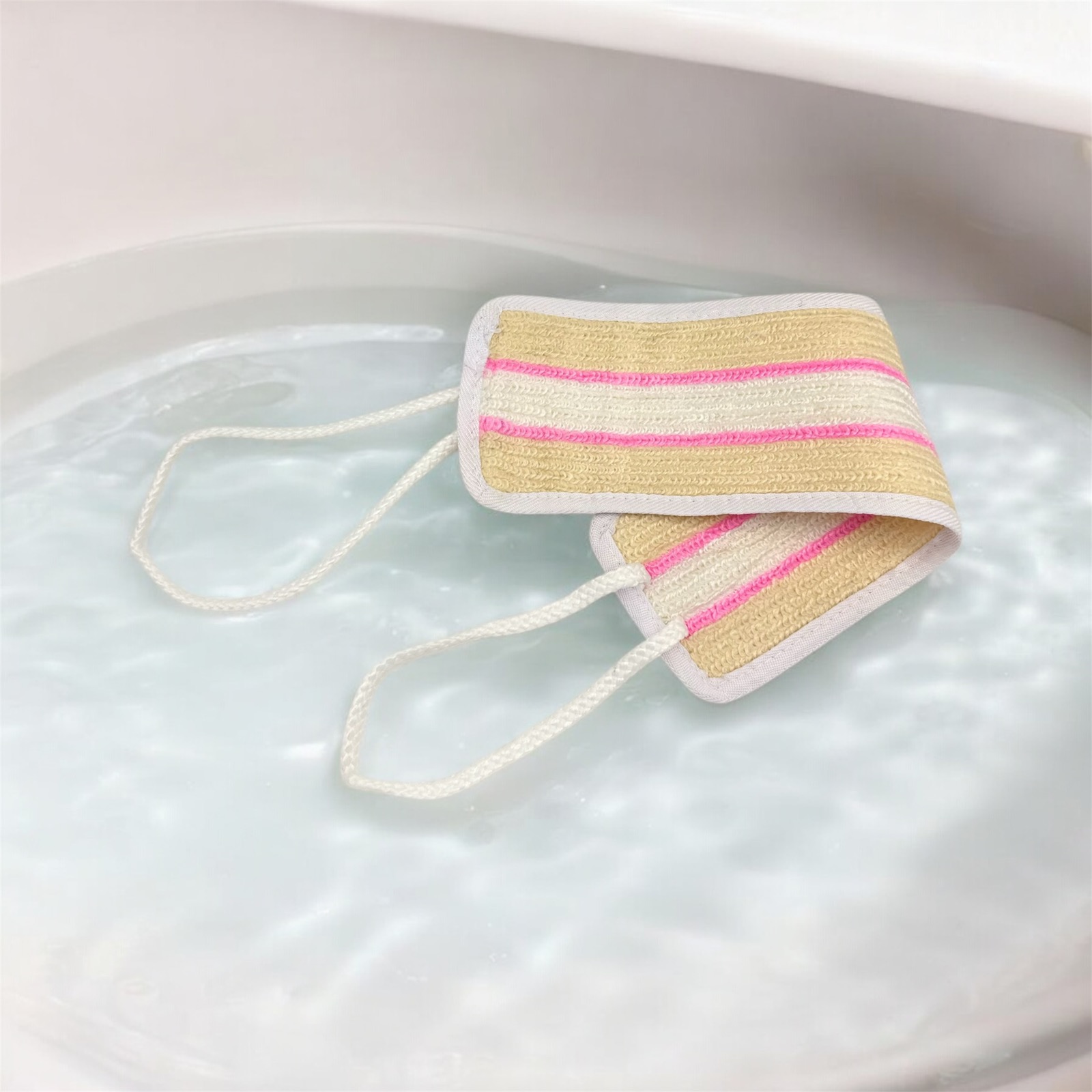 зображення_viber_2026-01-06_11-56-05-529 Мочалка BATH кольорова шнурок 35см - Зображення 1