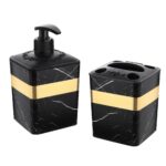 427 Набір 2в1:Дозатор+стакан для зуб.щіток) Мрамор AYN Dis Ticaret