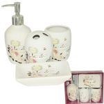 888-06-001 Набір у ванну 4 предм. Троянда (дозатор , підстав. для зуб.щіт., мильниця, стакан) "S&T"