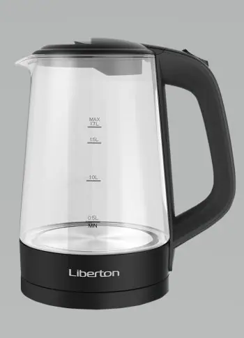 Ел.чайник LEK-1713 1,7л скло чорний 2000ВТ LIBERTON