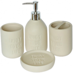 888-06-029 Набір у ванну 4 предм. (дозатор , підстав. для зуб.щіт., мильниця, стакан) "S&T"