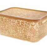 324 Кошик з кришкою 28л Беж АЖУР