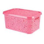 324 Кошик з кришкою 28л рожевий АЖУР