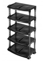 Полиця для взуття 5-х ярусна ЛЮКС чорна R plastic #