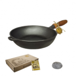 Т304УК Сковорода чавунна лита 24*6см з дерев. ручкою "S&T"