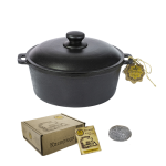 Т401С2 Каструля чавунна лита 2л з алюмінієвою кришкою "S&T"