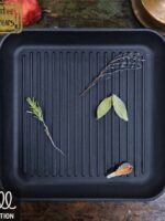 Т309 Сковорода чавунна лита 35*35*4см квадратна (гриль)"S&T"