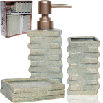 887-11-01 Набір у ванну 3 предм. Атлантида (дозатор , підстав. для зуб.щіт., мильниця) "S&T"