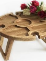 Менажниця-стіл дубовий на 4 бокали 30см