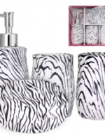 888-06-023 Набір у ванну 4 предм. Зебра (дозатор , підстав. для зуб.щіт., мильниця, стакан) "S&T"