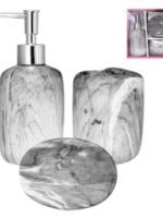 889-06-001 Набір у ванну 3 предм. Мармур (дозатор , підстав. для зуб.щіт., мильниця) "S&T"