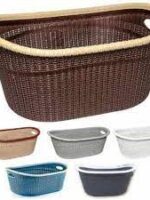 530 Кошик вязка круг з ручками 35л (52*40*24см) сірий IRAK