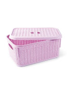 066 Кошик з кришкою 6л пудра (28,5х20х12,5см) UKSAN