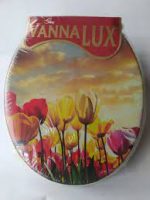 Сидіння для унітазу мягка біле дорожча з малюнком АЖУР