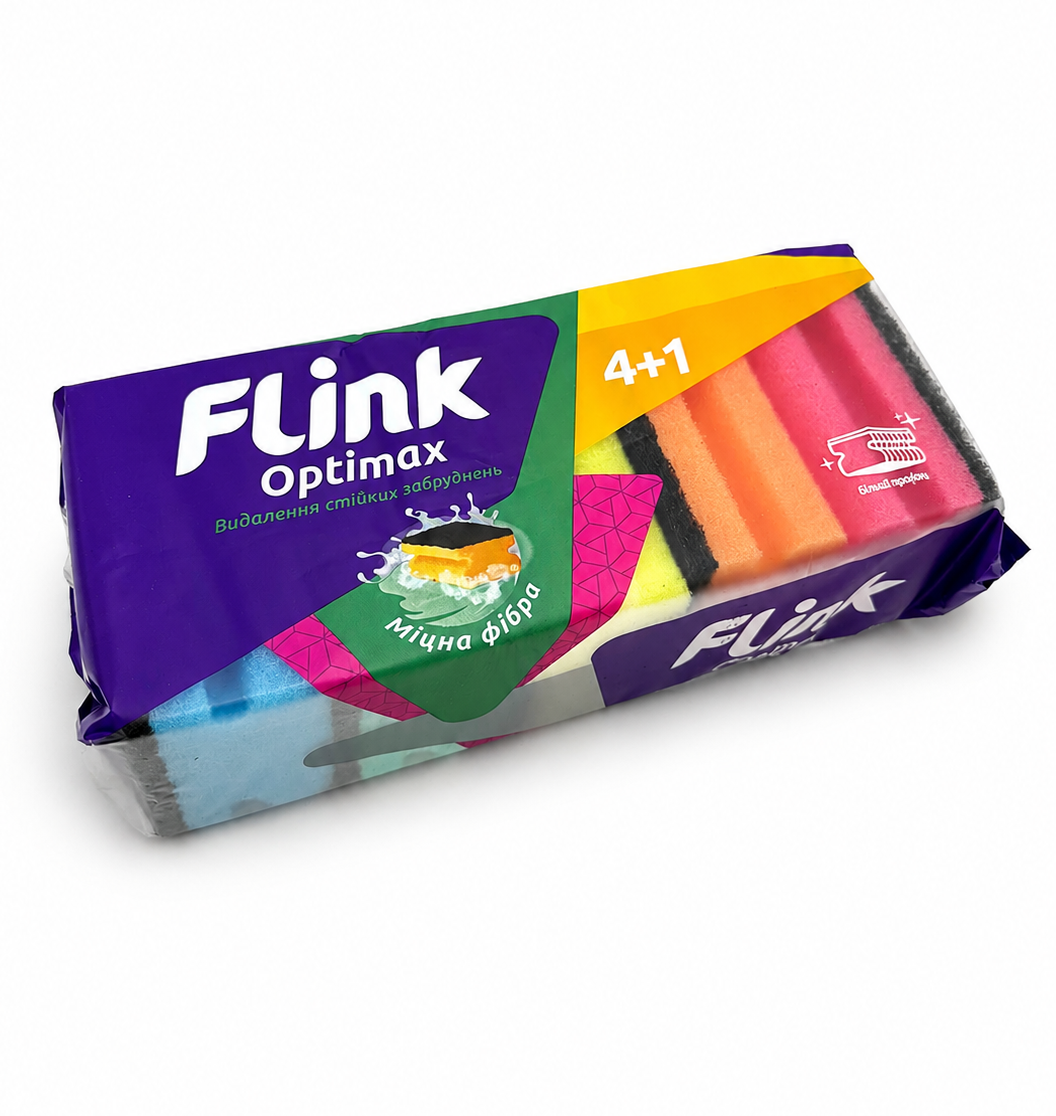 флінк Губки кухонні хвилясті Optimax Flink(4+1) - Зображення 1