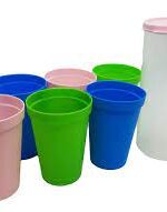 2065 Набір стаканів (0,2л) 6шт в мірній ємності з кришкою Полімерагро