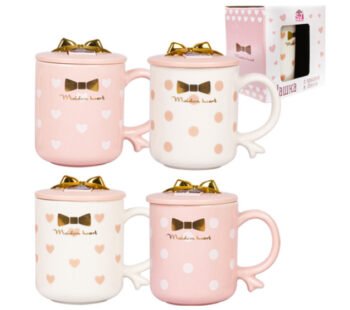 20626 Кружка з кришкою-підставкою для моб.телефона 360мл Бантик "S&T"