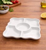 2956 Менажниця керам. квадратна 5 секцій 18х18