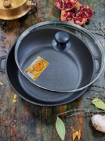 Т102Сз Жаровня чавунна лита 24*6см зі скляною кришкою "S&T"