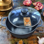 Т403СЗ Каструля чавунна лита 5л з скляною кришкою "S&T"