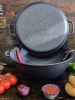 V15CP Казан узбецький WOK 15л з кришкою сковородою S&T