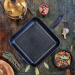 280-280-40MRgrill  Сковорода чавунна лита гриль 28*28*4см з метал. ручкою "S&T"