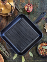 280-280-40MRgrill  Сковорода чавунна лита гриль 28*28*4см з метал. ручкою "S&T"