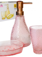 888-151 Набір у ванну 3 предм. Фьюжн топаз (дозатор , підстав. для зуб.щіт., мильниця) "S&T"