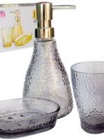 888-153 Набір у ванну 3 предм. Фьюжн графіт(дозатор , підстав. для зуб.щіт., мильниця) "S&T"