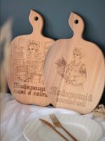 Доска дерево яблуко з декором(25*20)