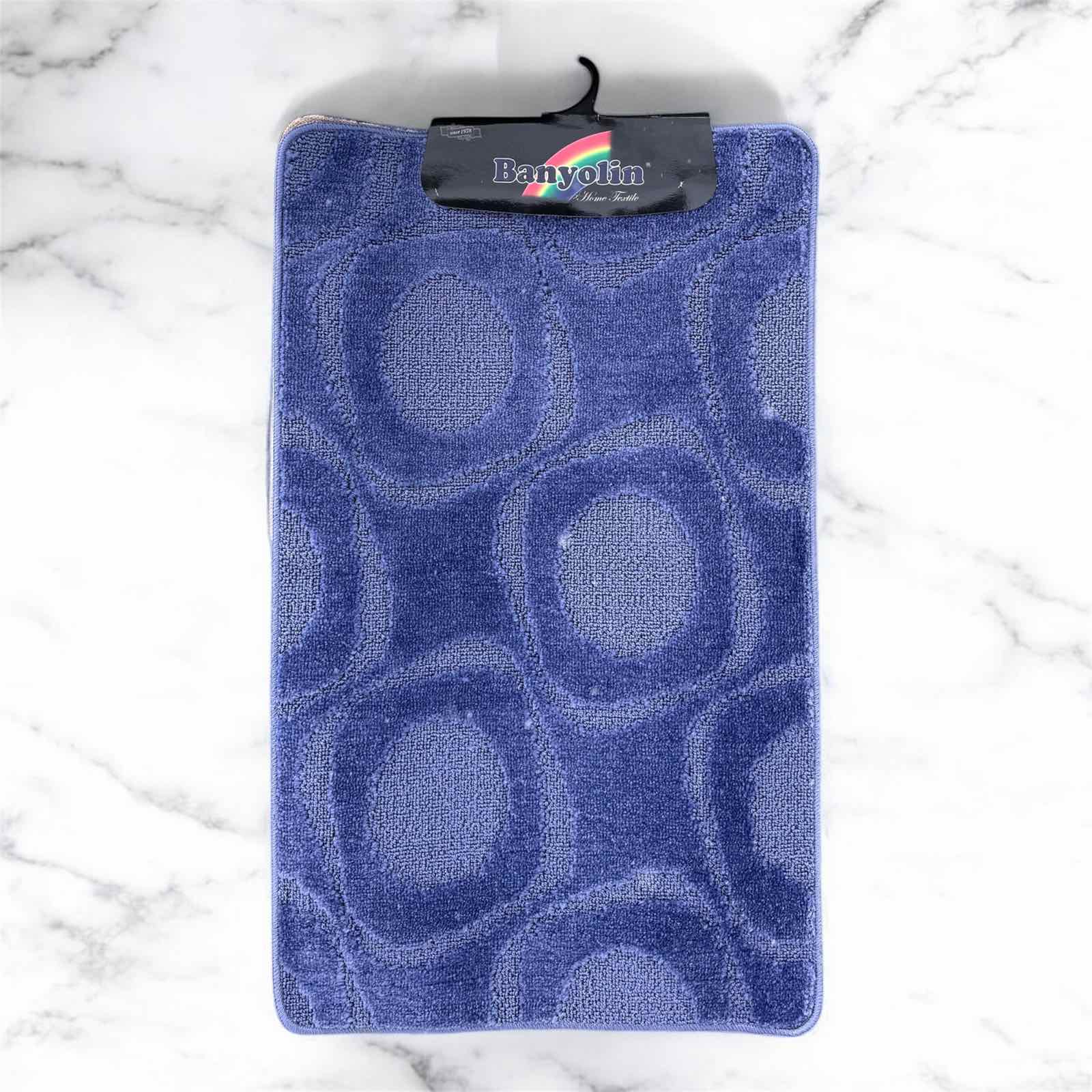 ков в3 0546 Коврик у ванну 2в1 великий прорезинений блакитний 60х100см Польща - Зображення 1