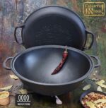 V12CPWokУк Казан чавунний узбецький ВОК 12л з кришкою-сковородою "S&T" - Зображення 2