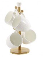 PJ02557   Набір 4-пр   кружок  300 мл   на дерев. стійці  A Interos